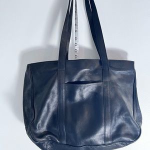 Stone Mountain 100% black leather tote/brief case